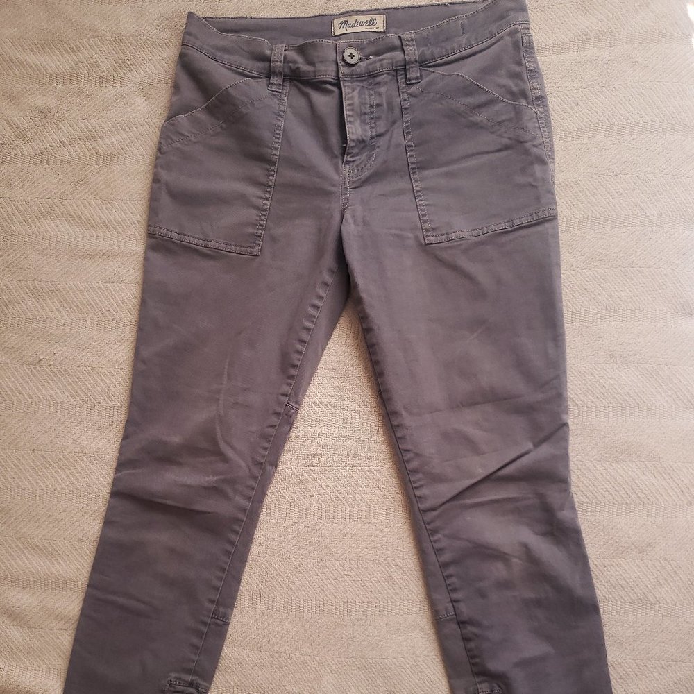 Madewell cargo fatigue zip ankle pants, size 28, gray